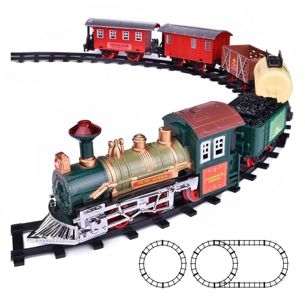 Fun Little Toys Electric Train Set 6 Cars 11 Tracks w/ Lights & Sounds